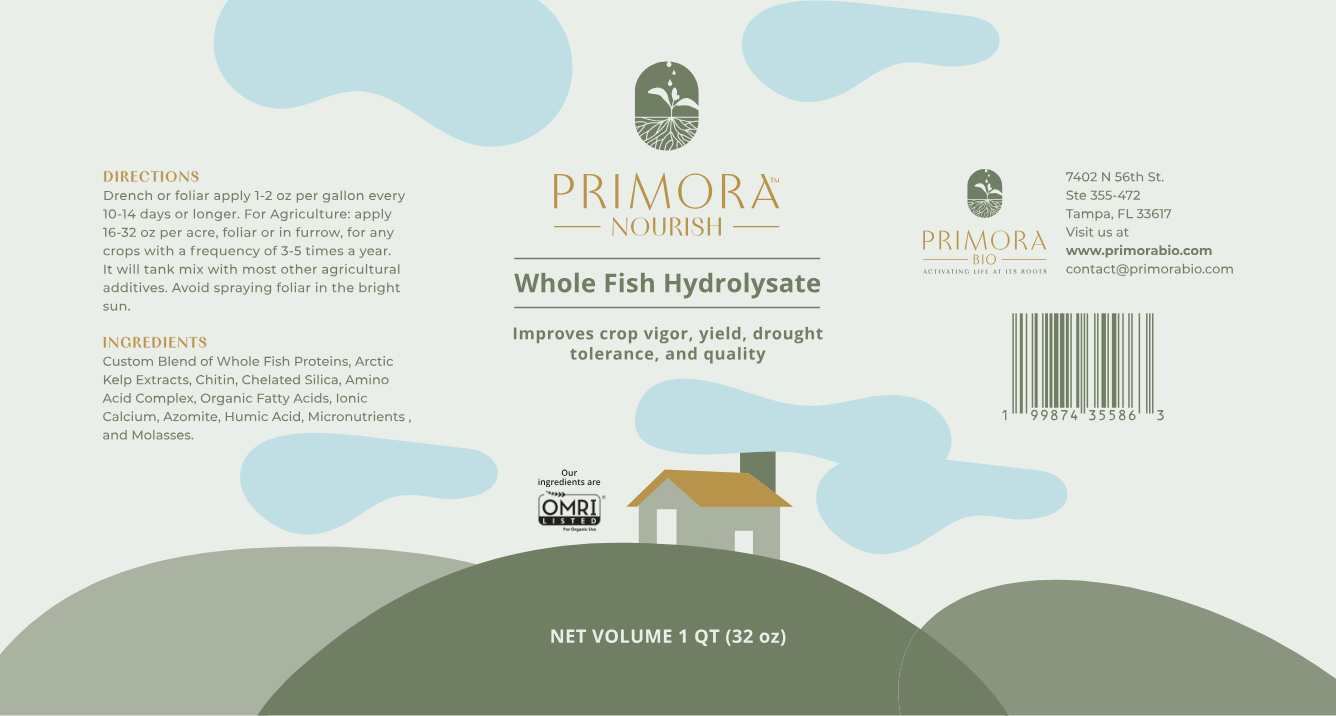 Primora Nourish, Whole Fish Hydrolysate 32 oz, 1 quart