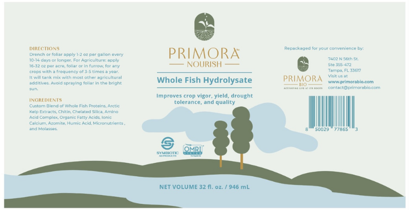 Primora Nourish, Whole Fish Hydrolysate 32 oz, 1 quart